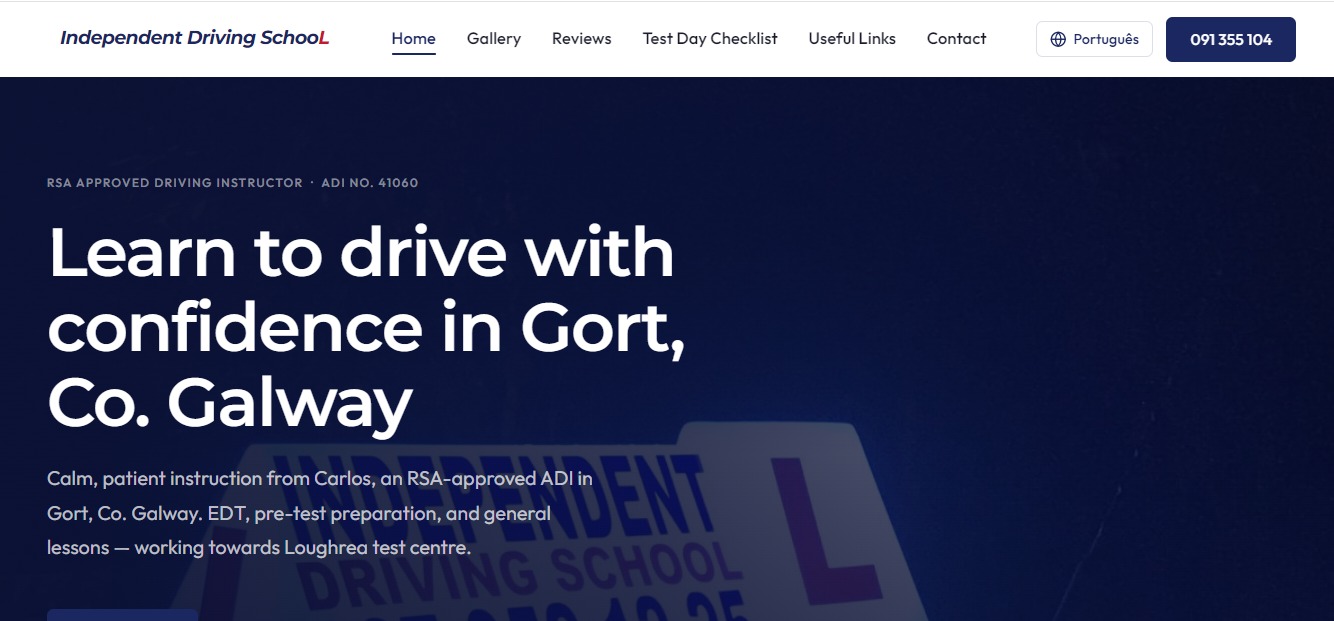 Independent Driving School website