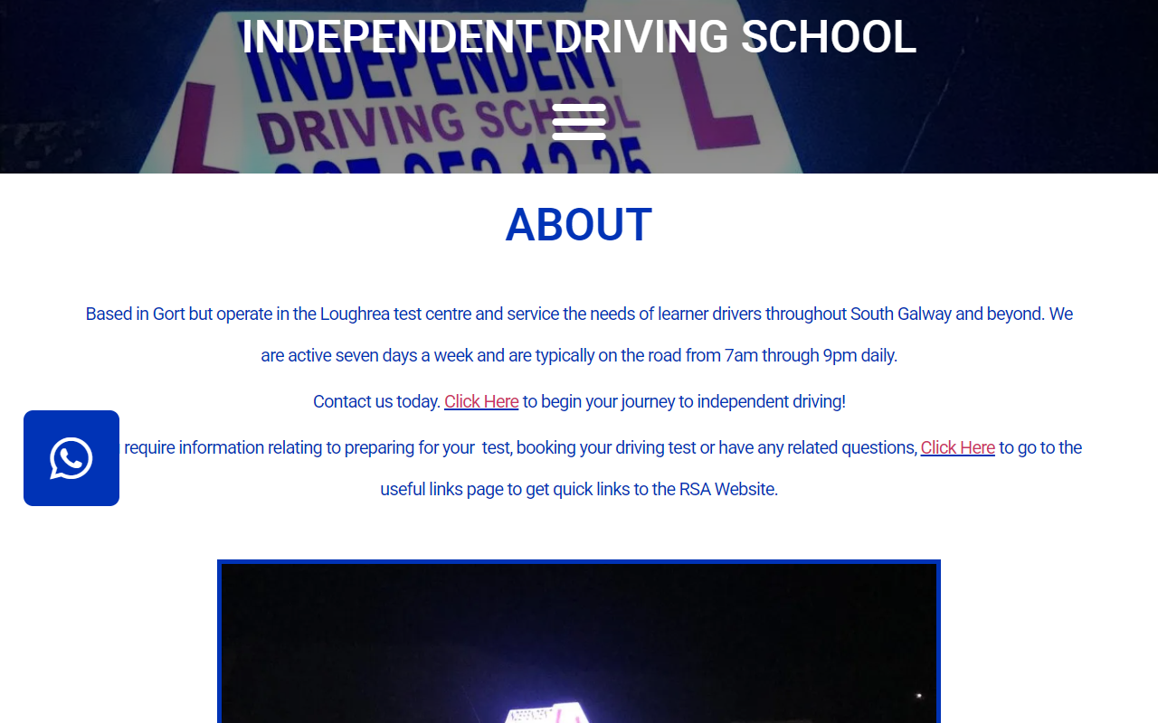 Independent Driving School website