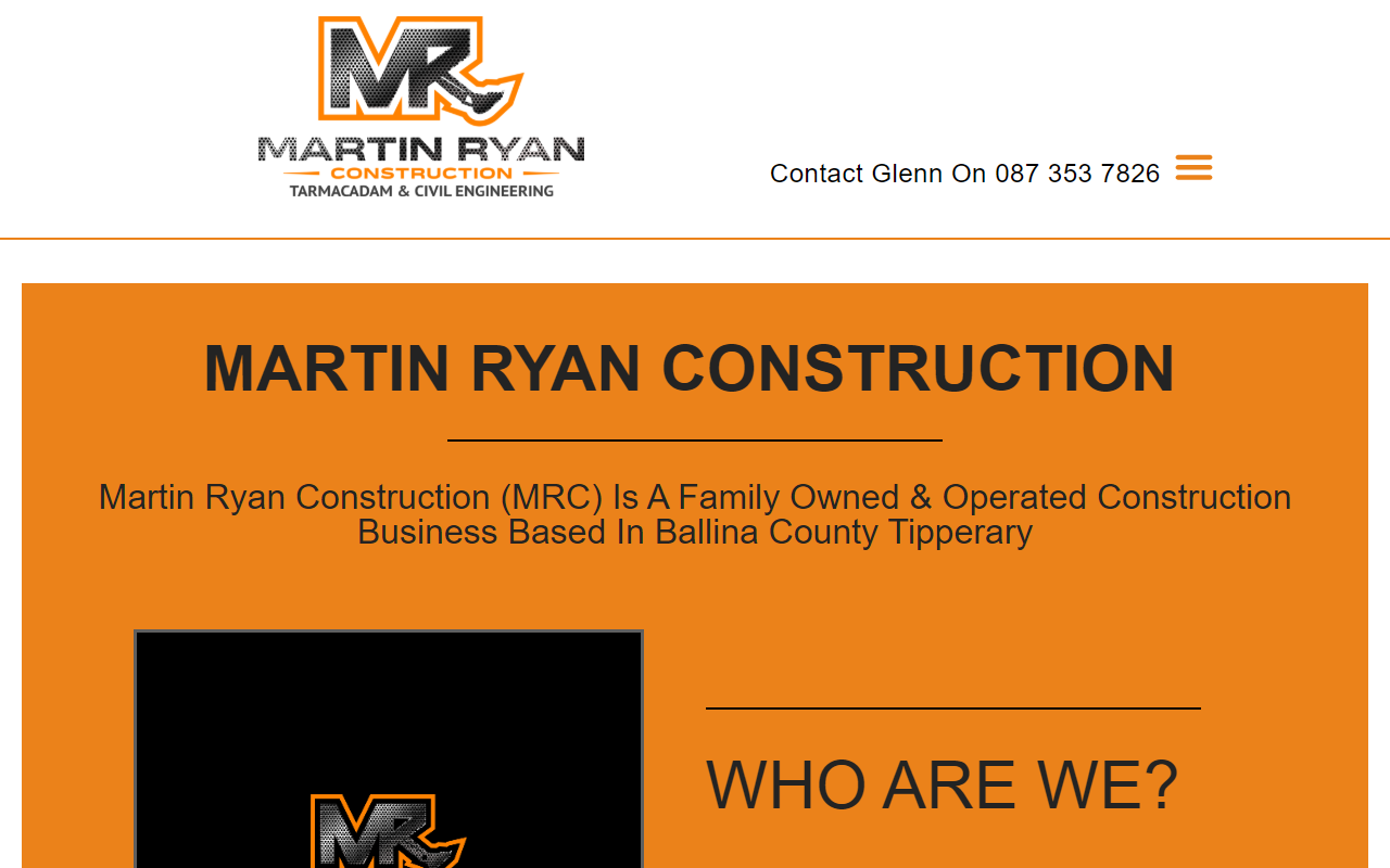 Martin Ryan Construction website