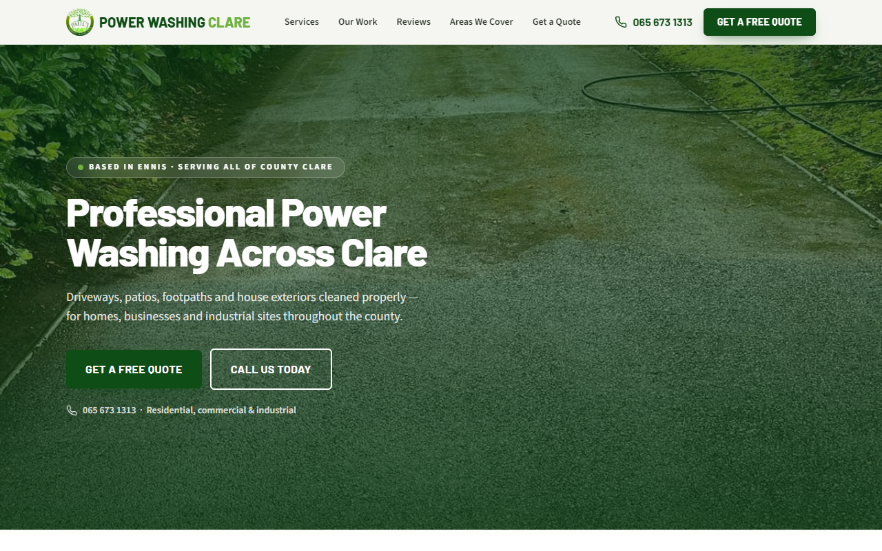 Power Washing Clare website